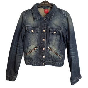 VTG Miss Sixty Denim Jean‎ Jacket Sz Small Y2K Cropped Zipper Italy 90s  Archive